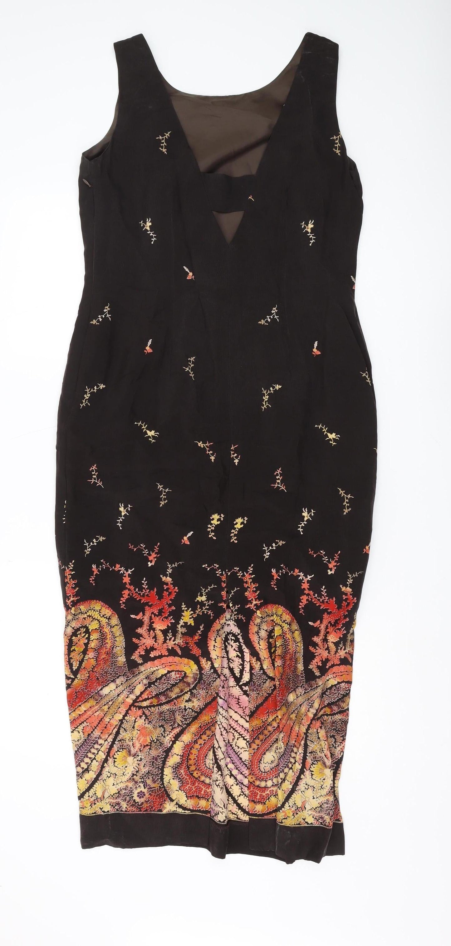 Country Casuals Women's Black Paisley Midi Sheath Dress