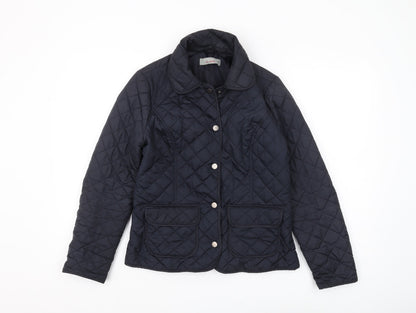 Womens UK Size 8 Dorothy Perkins Blue Quilted Coat
