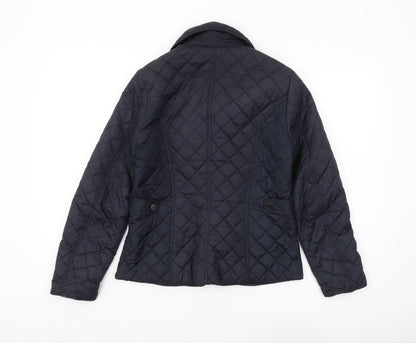 Womens UK Size 8 Dorothy Perkins Blue Quilted Coat