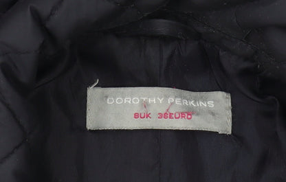 Womens UK Size 8 Dorothy Perkins Blue Quilted Coat
