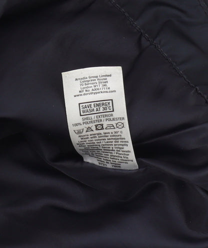 Womens UK Size 8 Dorothy Perkins Blue Quilted Coat