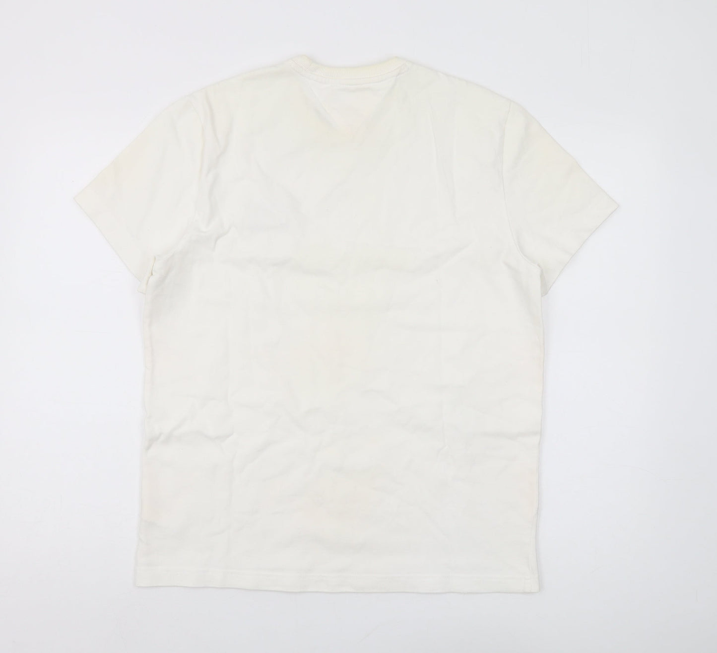Tommy Jeans Men's White Cotton Logo T-Shirt Medium