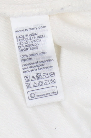 Tommy Jeans Men's White Cotton Logo T-Shirt Medium