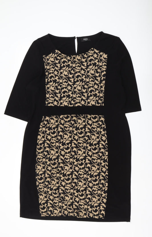 Klass Women's Black Floral Sheath Dress Size 20