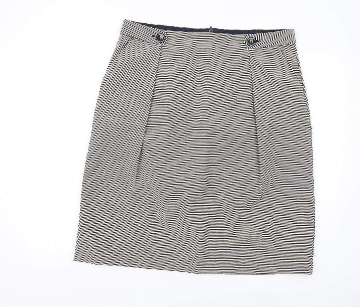 L.K. Bennett Women's Blue Striped Pencil Skirt Size 16