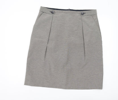 L.K. Bennett Women's Blue Striped Pencil Skirt Size 16