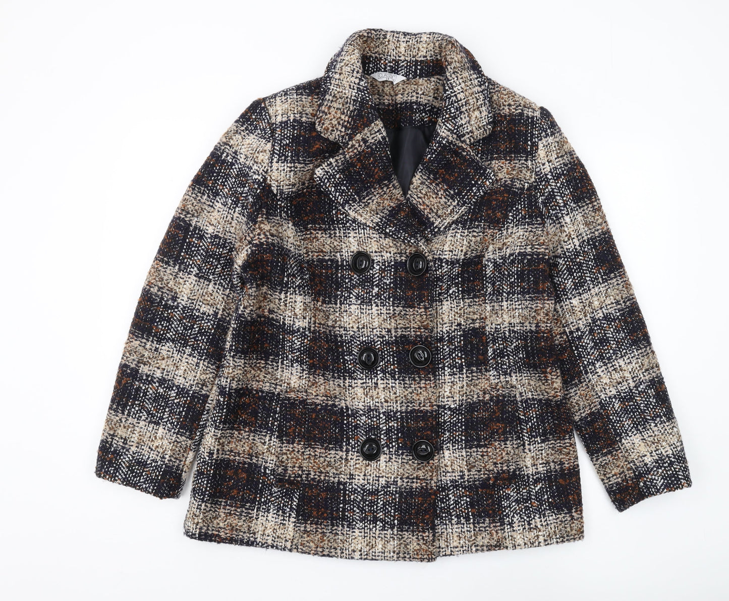 Classic Women's Multicoloured Pea Coat Size 14