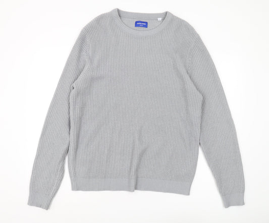 Jack & Jones Men's Grey XL Crew Neck Pullover Jumper