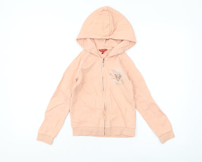 Guess Girls Beige Full Zip Hoodie, Size 6
