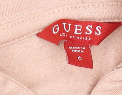 Guess Girls Beige Full Zip Hoodie, Size 6