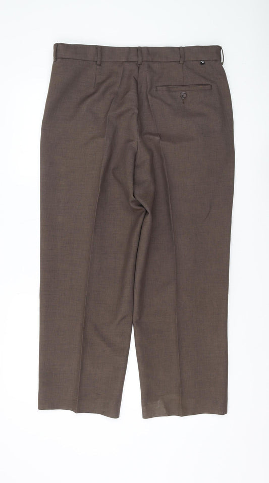 Farah Men's Brown Trousers, Size 36, Elegant Style
