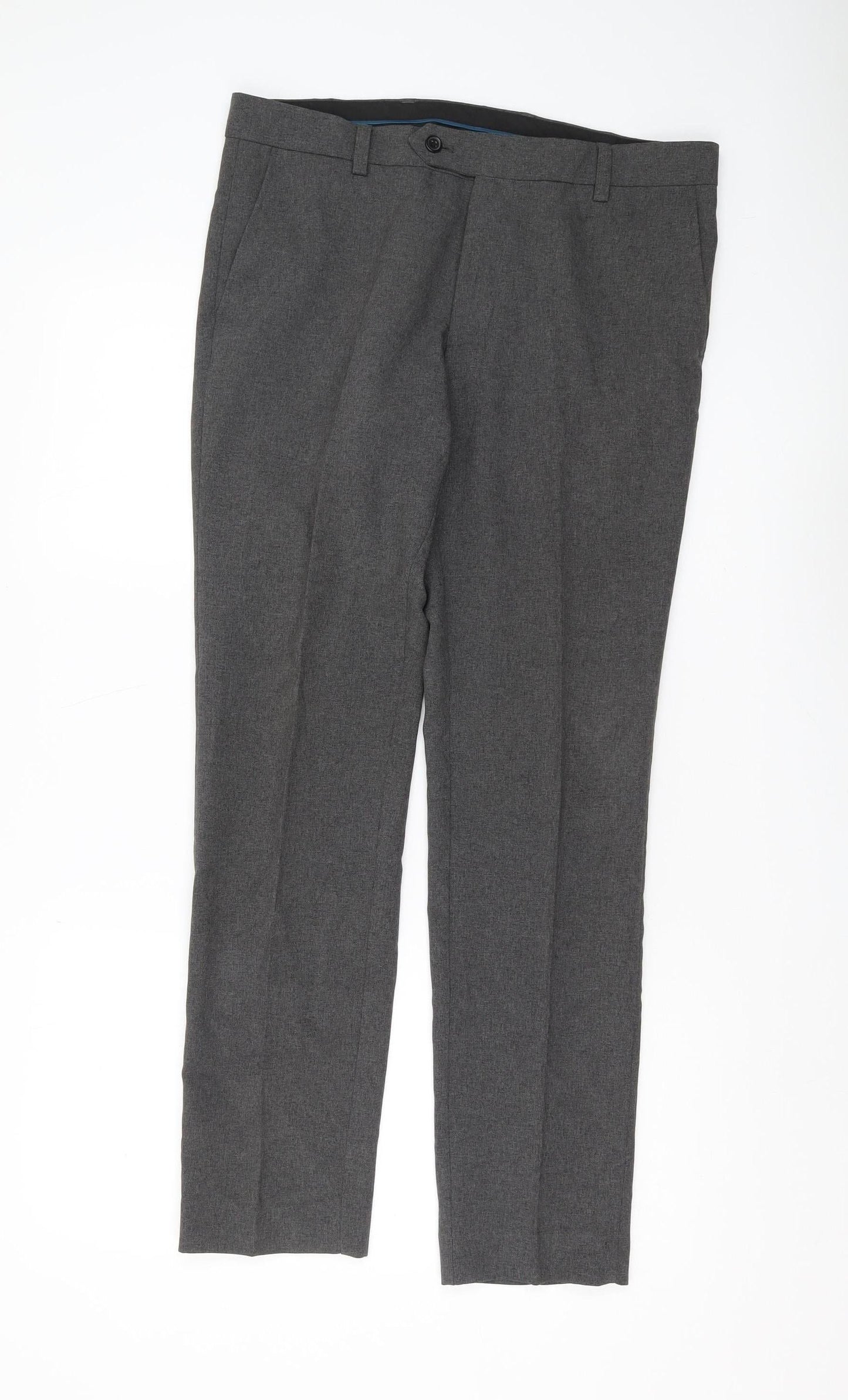 Next Men's Grey Regular Fit Trousers 32