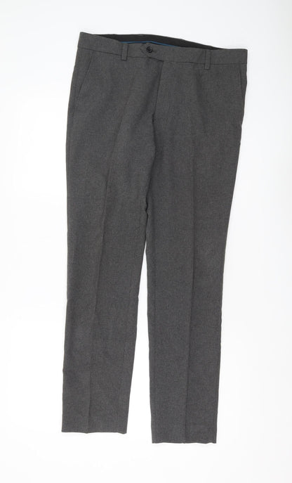 Next Men's Grey Regular Fit Trousers 32