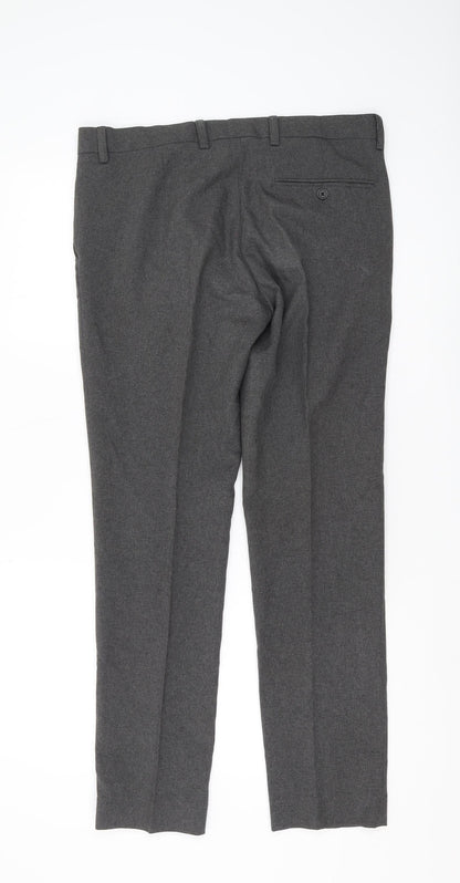 Next Men's Grey Regular Fit Trousers 32