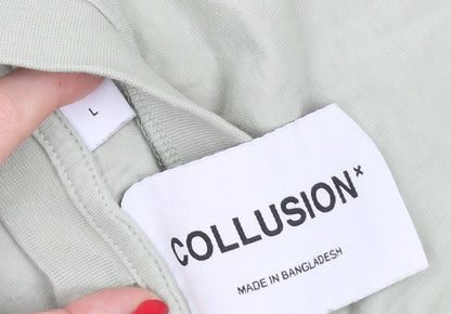 Mens UK Size L COLLUSION Green  T-Shirt