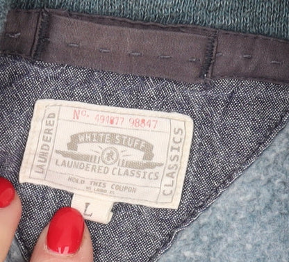 White Stuff Green Henley Sweatshirt, Men's L, Autumn/Winter