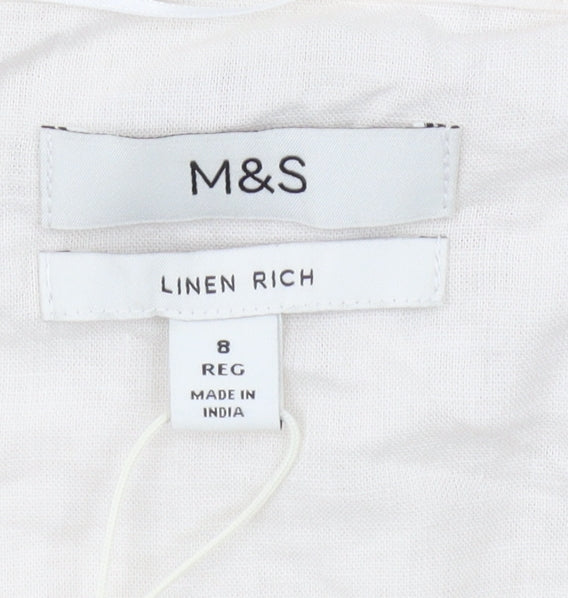 Marks and Spencer Women's Ivory Shirt Dress, Size 8