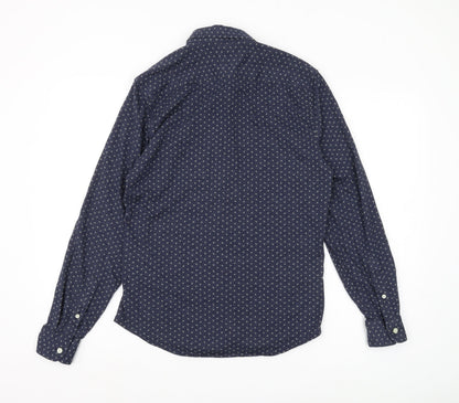 Dockers Men's Blue Slim Fit Button-Up Shirt S