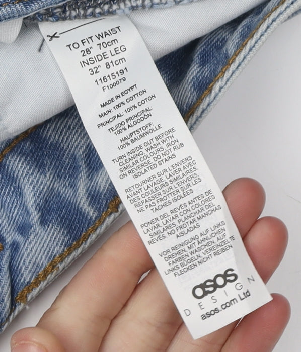 Womens UK Size 10 Asos Design Regular Fit Mom Blue Jeans