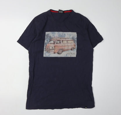 Mens UK Size M Animal Blue  T-Shirt