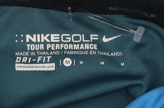 Nike Men's Blue Polo Golf Shirt - Medium, Moisture Wicking