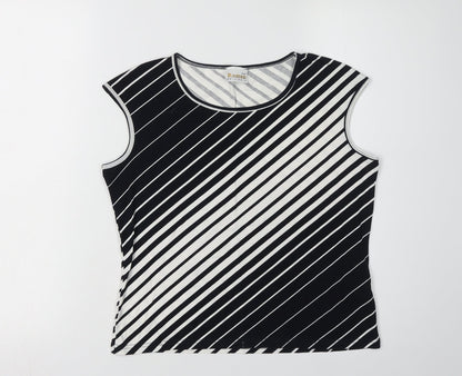 Womens UK Size S Roman Originals Black Basic T-Shirt