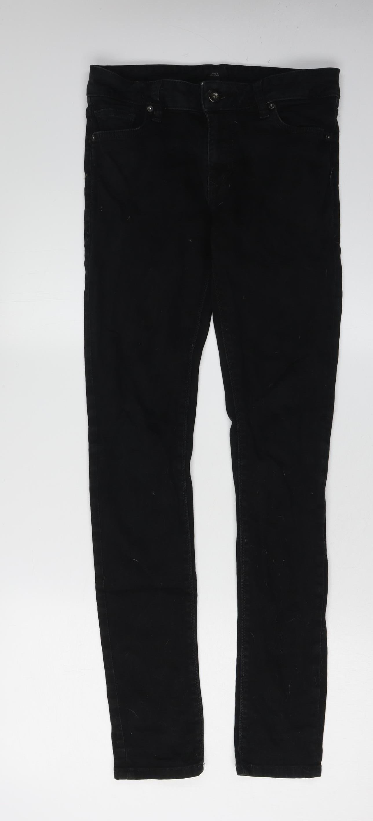 Mens UK Size 30 River Island Slim Fit Skinny Black Jeans