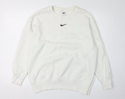 Nike White Unisex Sweatshirt M Casual Sports Logo