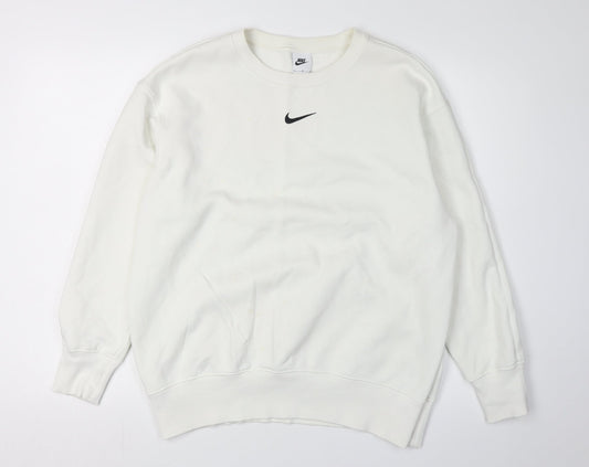 Nike White Unisex Sweatshirt M Casual Sports Logo