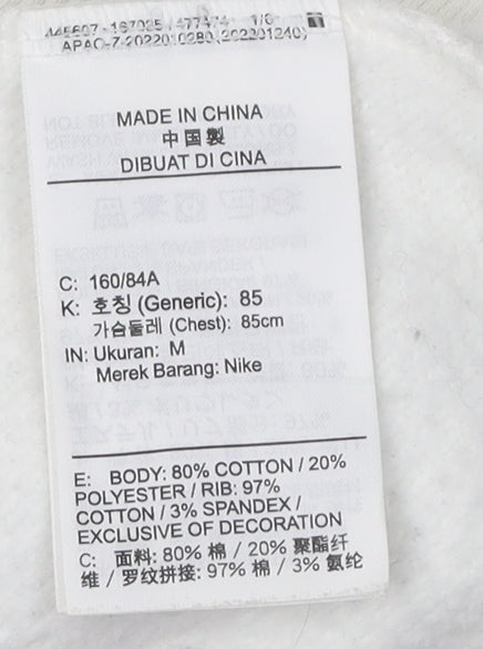 Nike White Unisex Sweatshirt M Casual Sports Logo