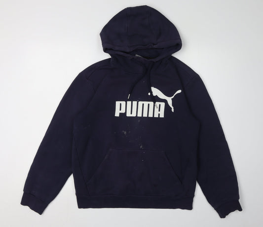 Mens UK Size S PUMA Blue Pullover Hoodie