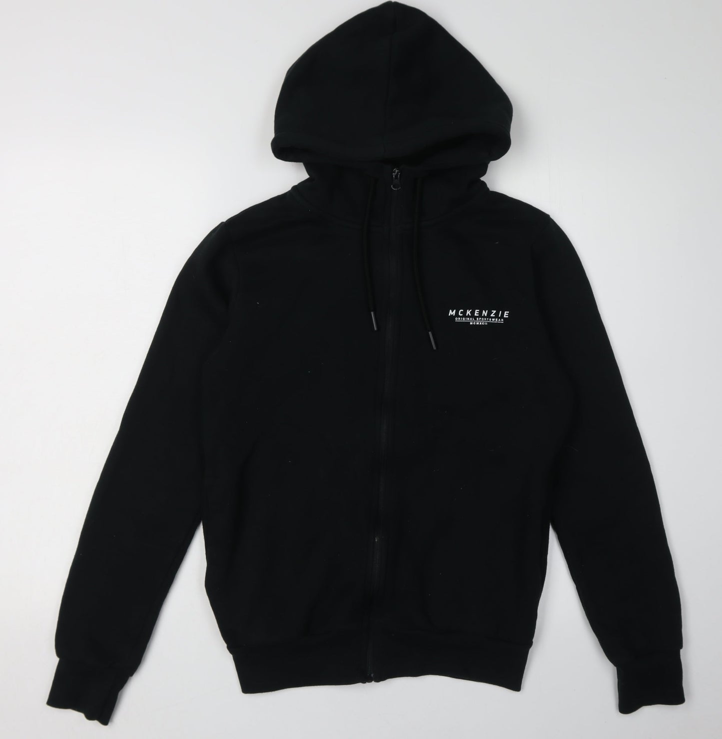 Mens UK Size S McKenzie Black Full Zip Hoodie