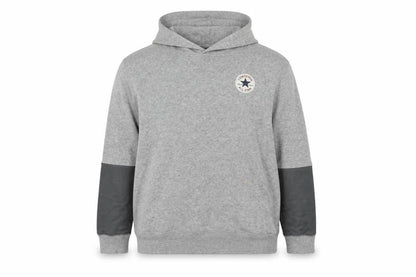 Front view of Converse boys’ grey pullover hoodie xl crew neck logo