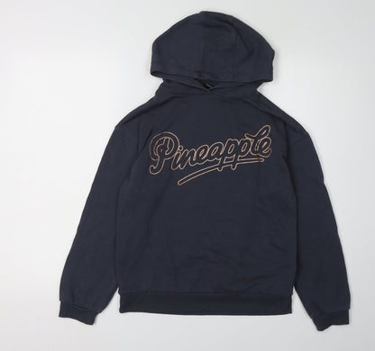 Pineapple Girls Black Hoodie 11-12 Years with Logo Design