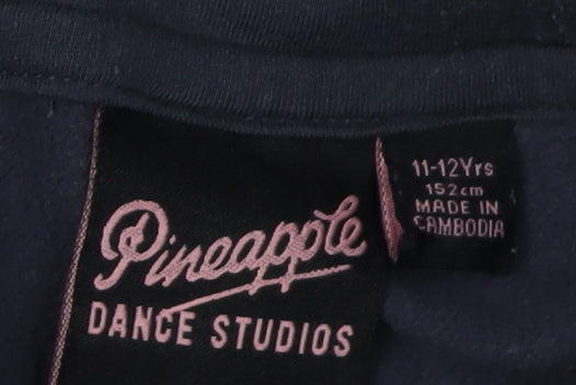 Pineapple Girls Black Hoodie 11-12 Years with Logo Design