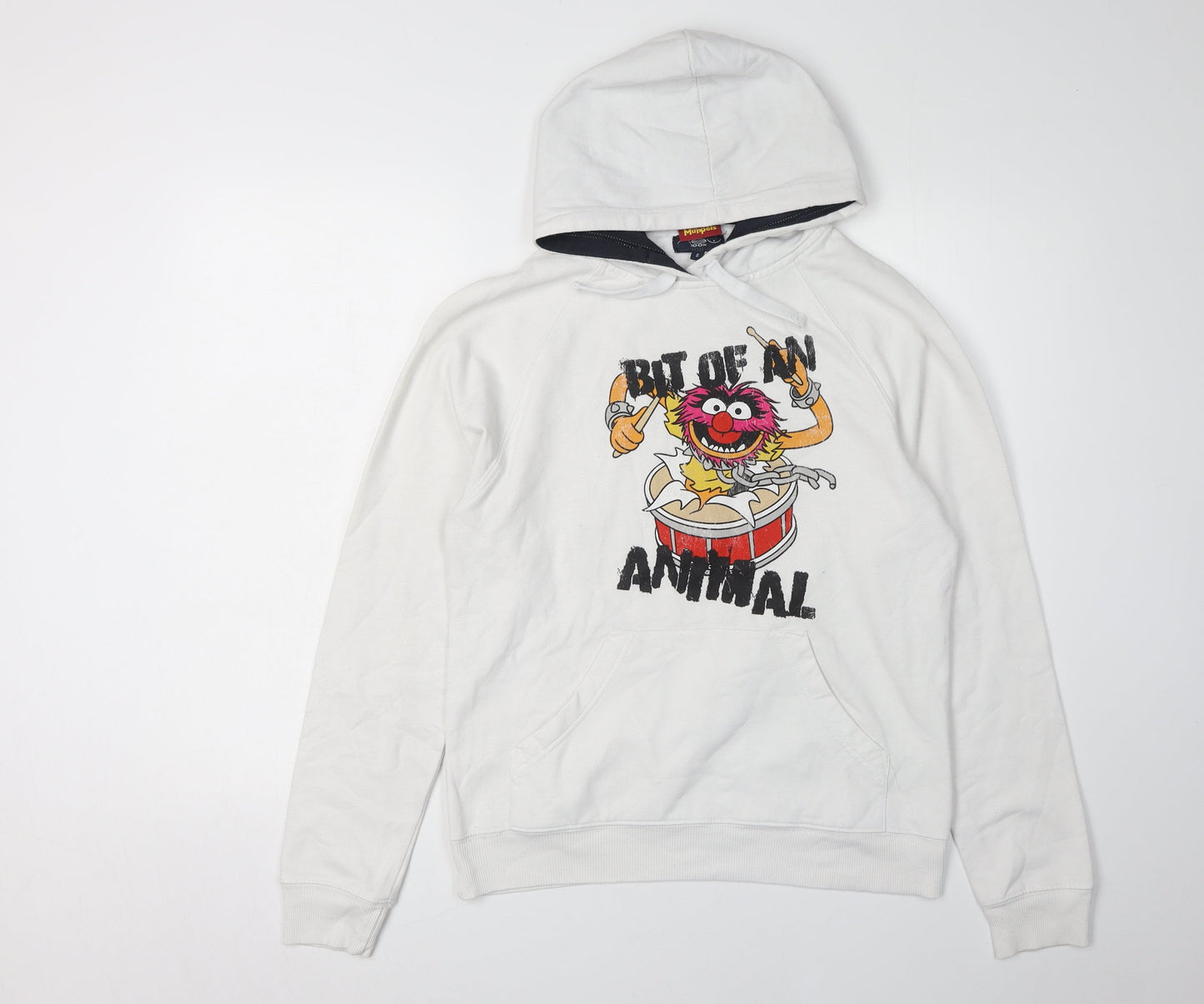 The Muppets Unisex White Graphic Pullover Hoodie S
