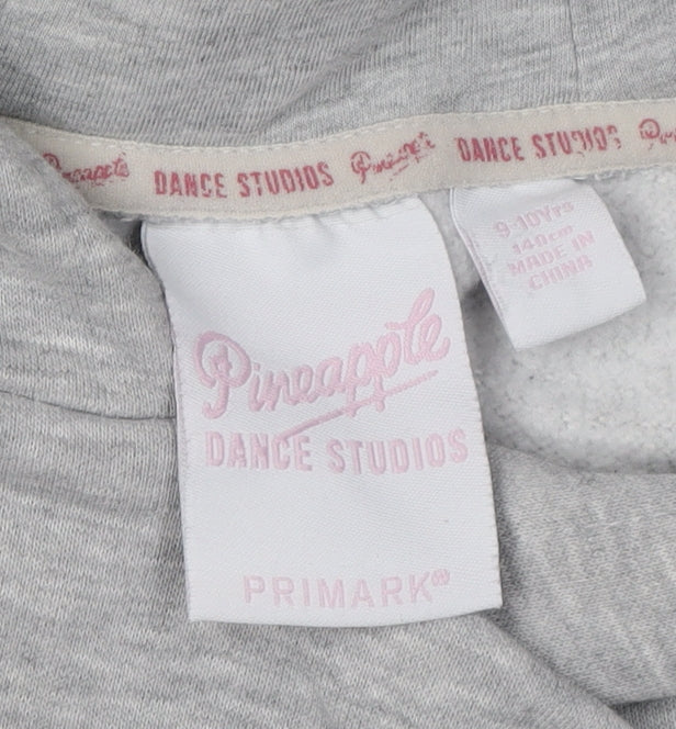 Pineapple Girls Grey Pullover Hoodie, Size 9-10 Years