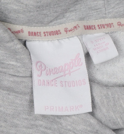 Pineapple Girls Grey Pullover Hoodie, Size 9-10 Years