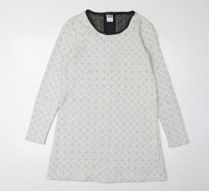 Vero Moda Women's Grey Geometric Shift Dress - Size 6