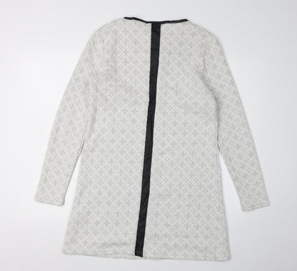 Vero Moda Women's Grey Geometric Shift Dress - Size 6
