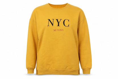 Unisex Adults UK Size M Pull&Bear Yellow Pullover Sweatshirt