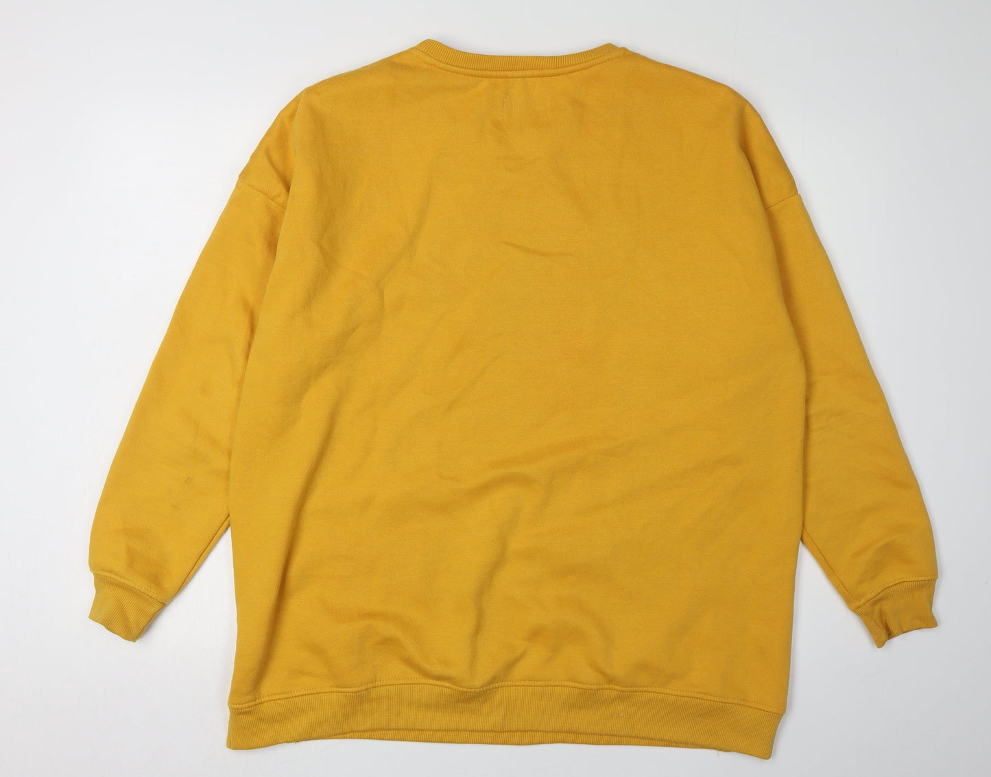 Unisex Adults UK Size M Pull&Bear Yellow Pullover Sweatshirt