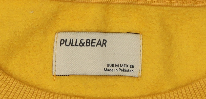 Unisex Adults UK Size M Pull&Bear Yellow Pullover Sweatshirt