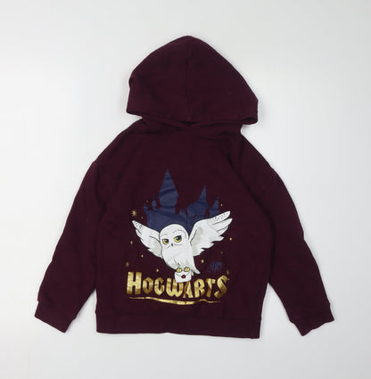 Harry Potter Girls Red Hoodie 8-9 Years Cartoon Wizard Graphic
