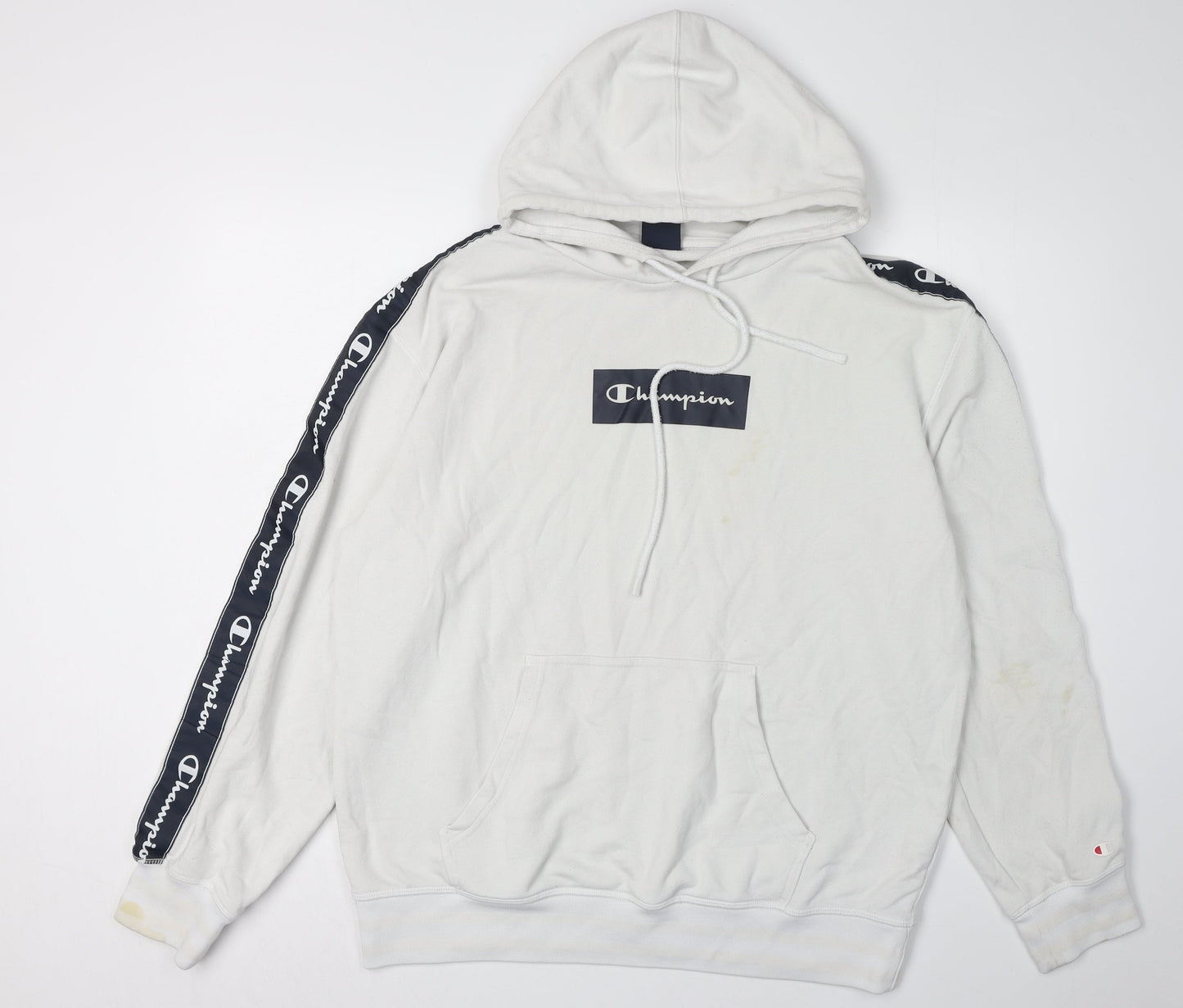 Mens UK Size L Champion White Pullover Hoodie