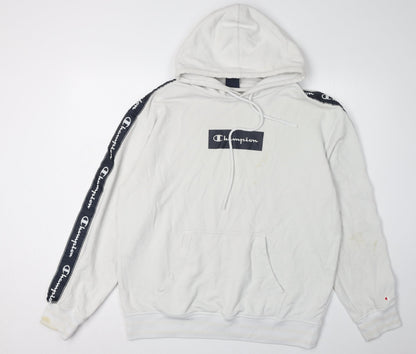 Mens UK Size L Champion White Pullover Hoodie
