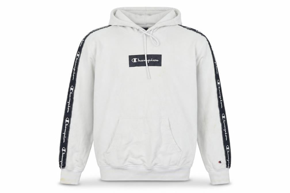 Mens UK Size L Champion White Pullover Hoodie
