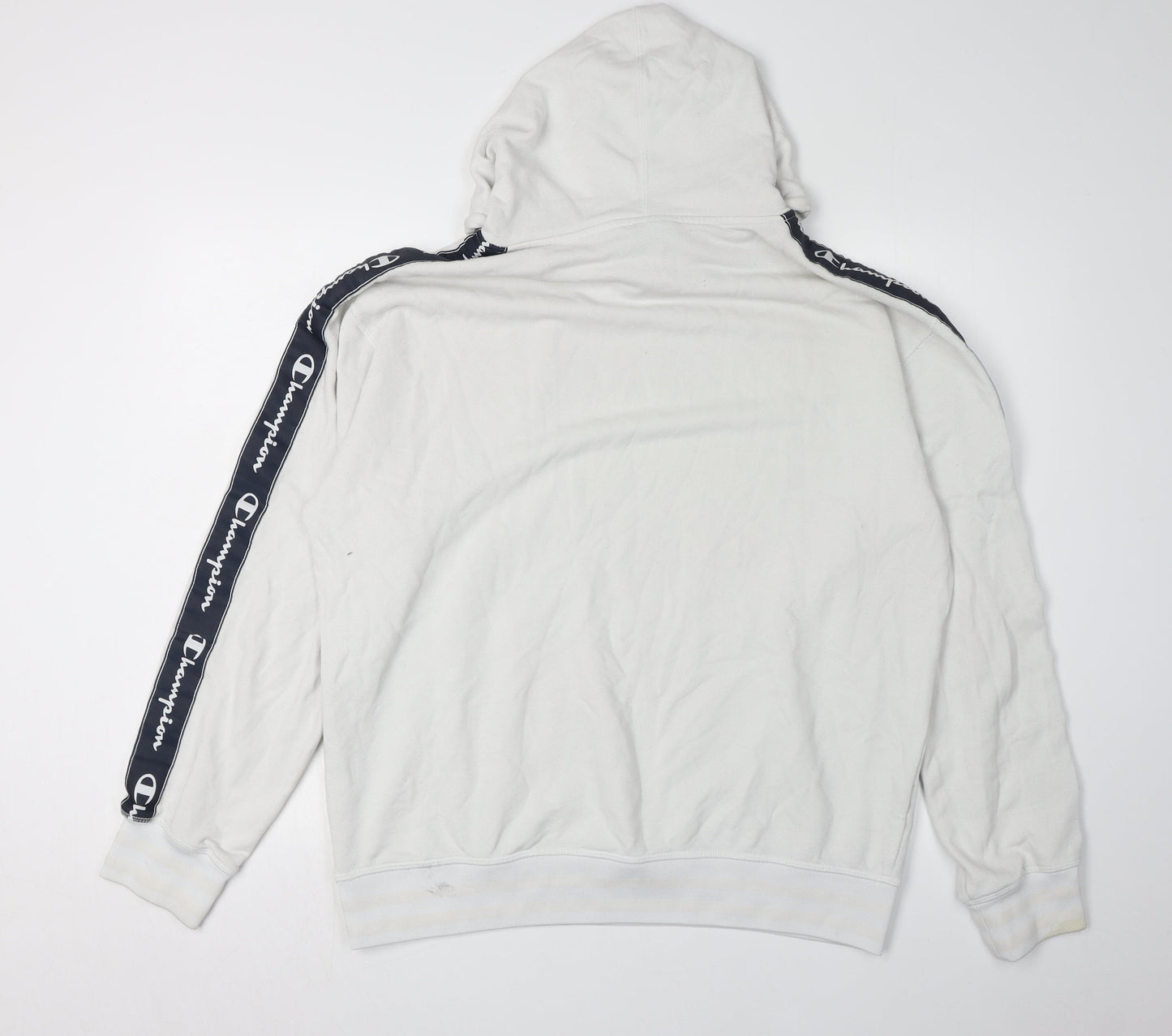Mens UK Size L Champion White Pullover Hoodie