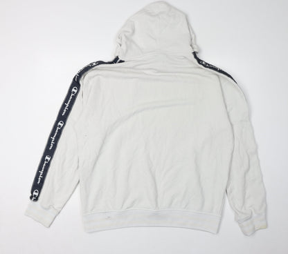Mens UK Size L Champion White Pullover Hoodie