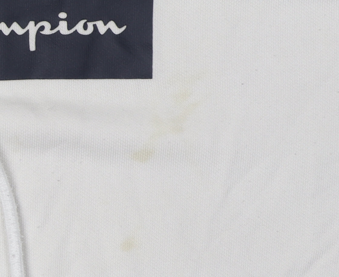 Mens UK Size L Champion White Pullover Hoodie